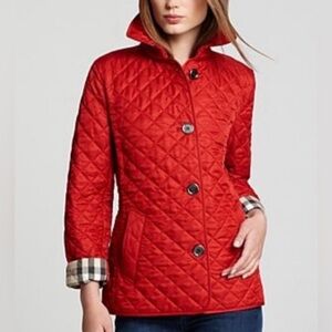 Burberry Red Quilted Trench Coat